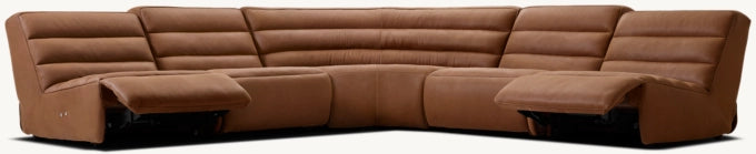 Chelsea Recliner Modular Leather 5-piece Armless Corner Sectional