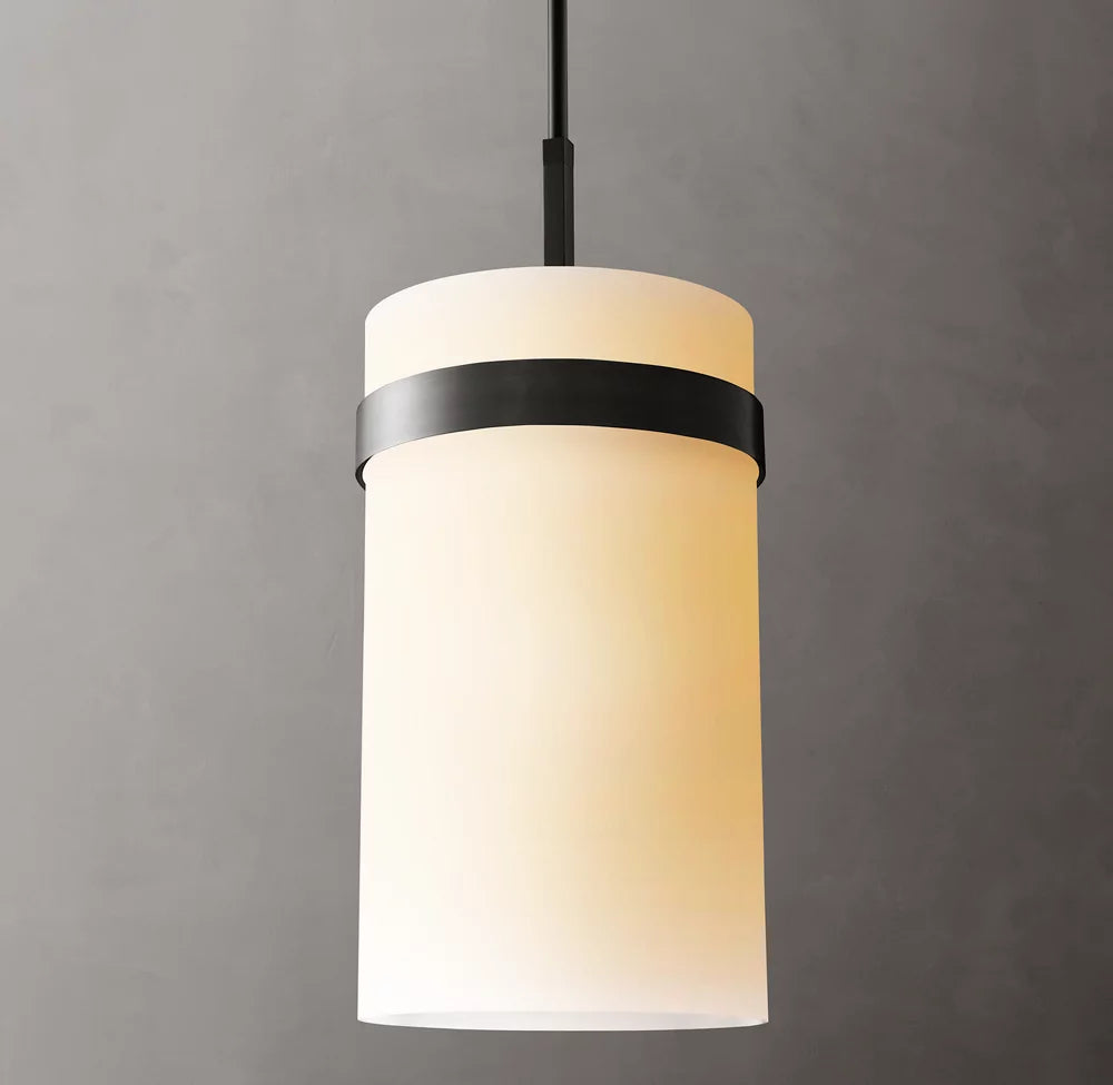 Ravelle Milk Glass Pendant 12"