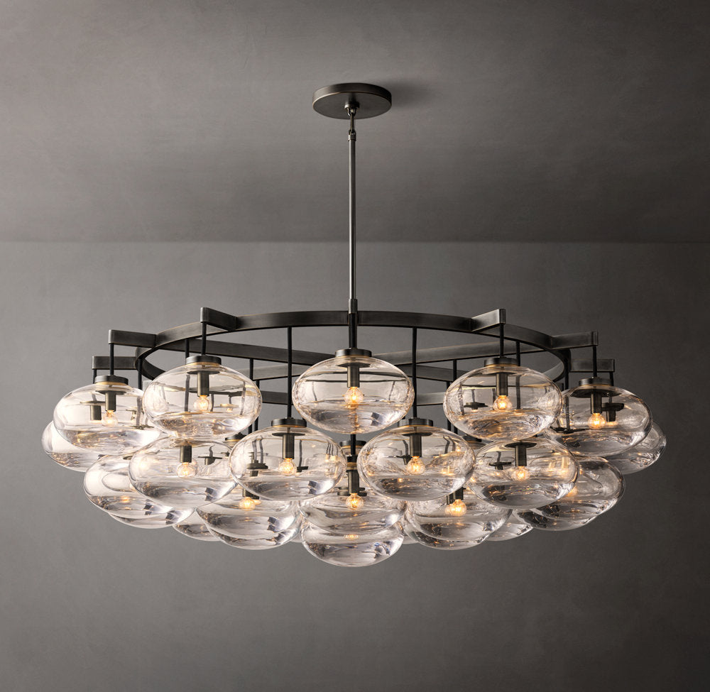 Cabrette Clear Glass Round Chandelier 60"