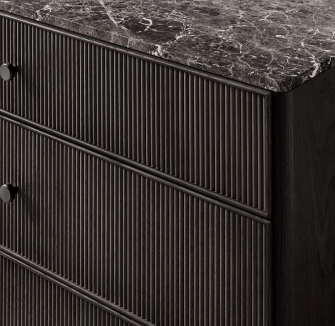 Genevieve Emperador Reeded 10-Drawer Dresser