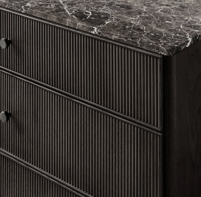 Genevieve Emperador Reeded 10-Drawer Dresser