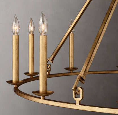 19th C. English Openwork Round Chandelier 50"