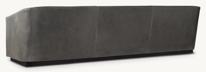 1950s Italian Leather Shelter Arm Sofa