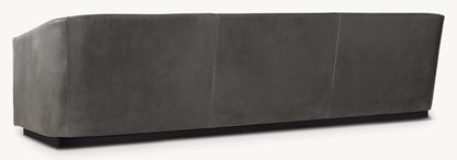 1950s Italian Leather Shelter Arm Sofa