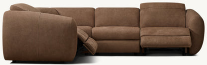 Monceau Recliner Modular Leather 4-Piece L-Sectional