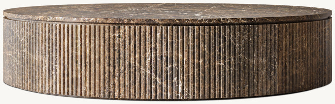 Byron Reeded Stone Round Coffee Table