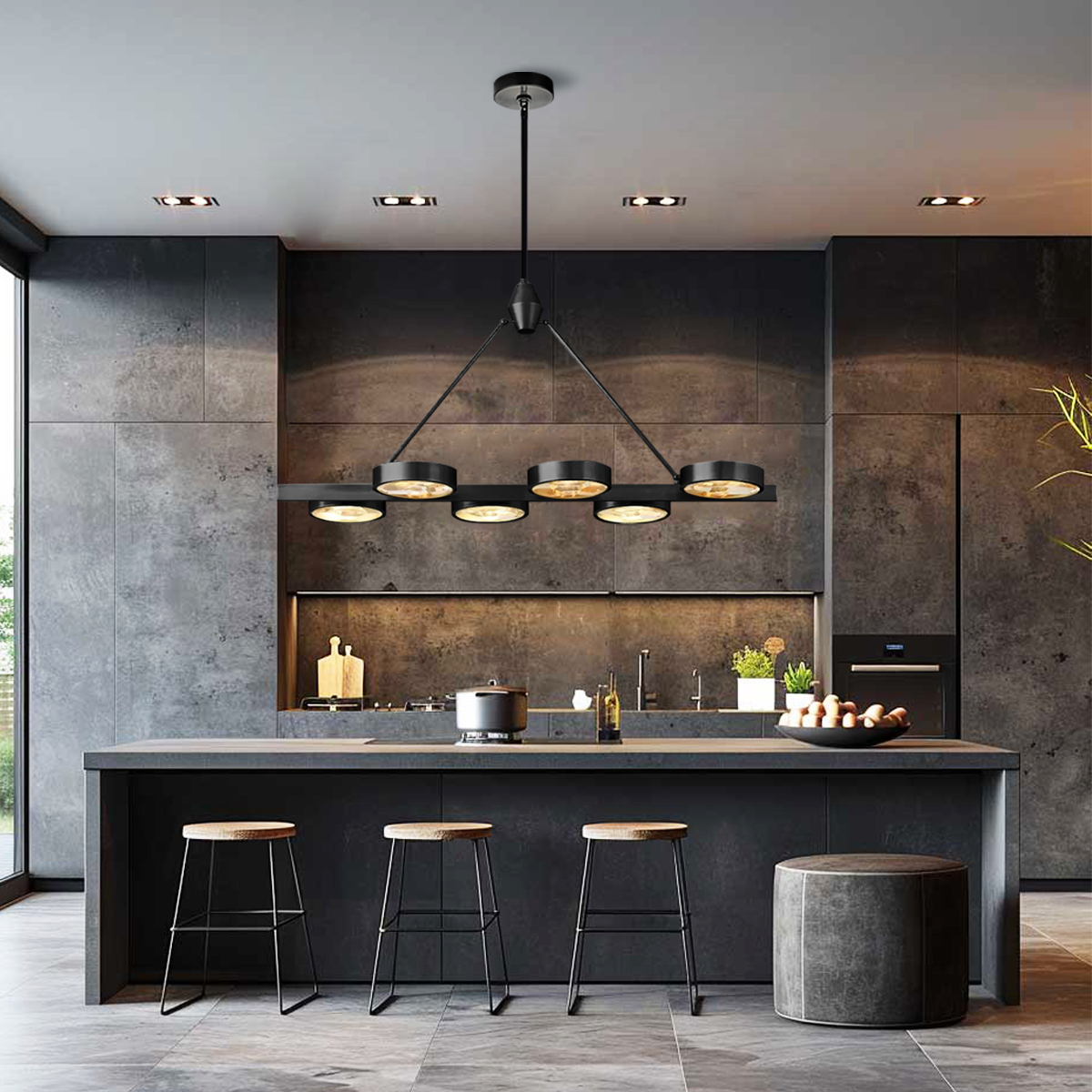 Nika Linear Brass Chandelier