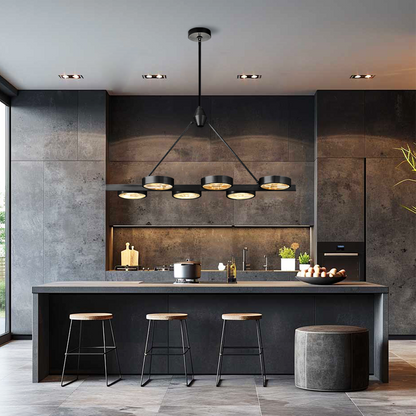 Nika Linear Brass Chandelier