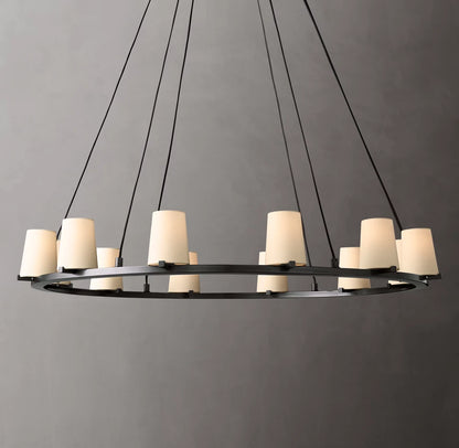 Pauillac Fabric Shade Round Chandelier 48"