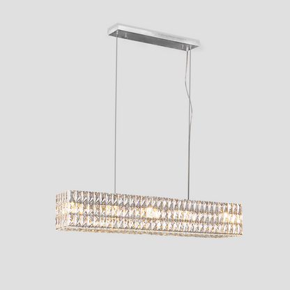 Dina Halo Rectangular Crystal Chandelier