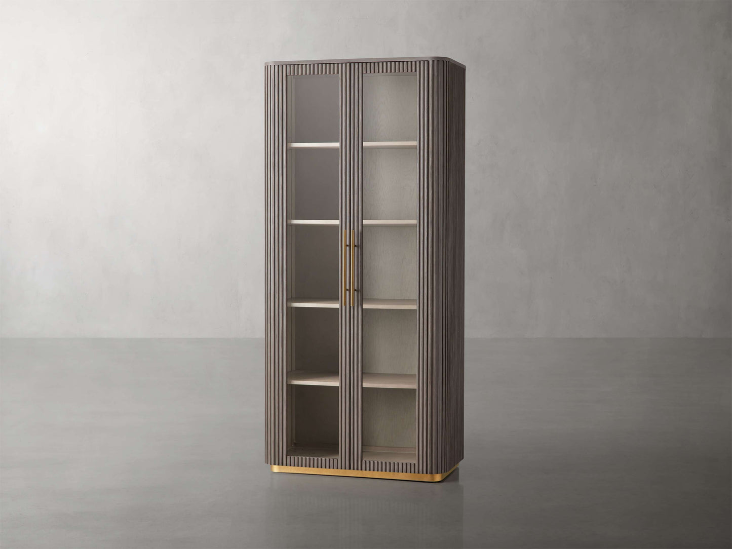 Finnley Glass Cabinet in Liath Smoke