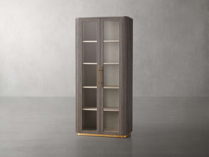 Finnley Glass Cabinet in Liath Smoke