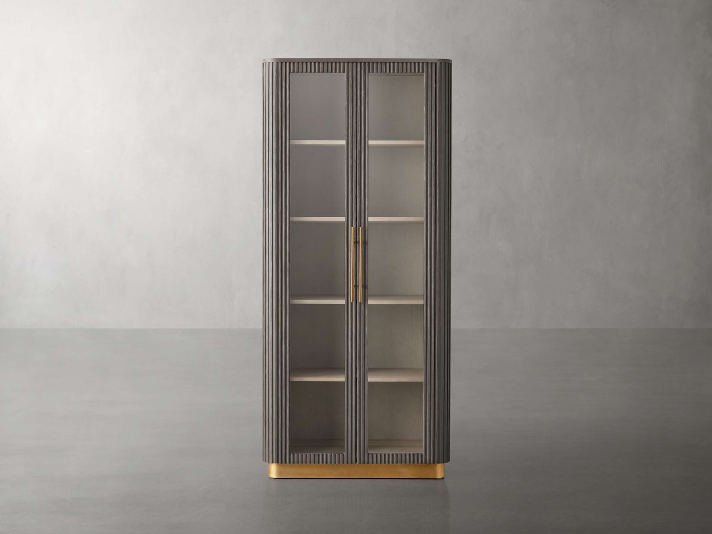 Finnley Glass Cabinet in Liath Smoke