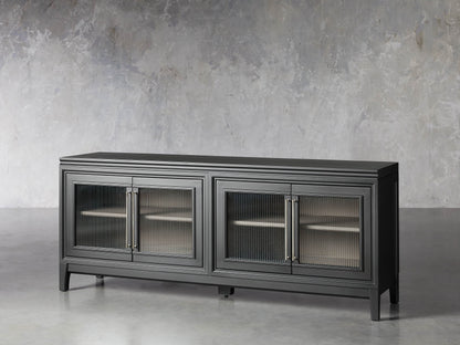 Rowan Media Console with Reeded Glass Doors