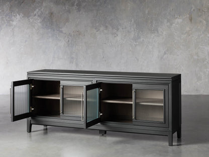 Rowan Media Console with Reeded Glass Doors