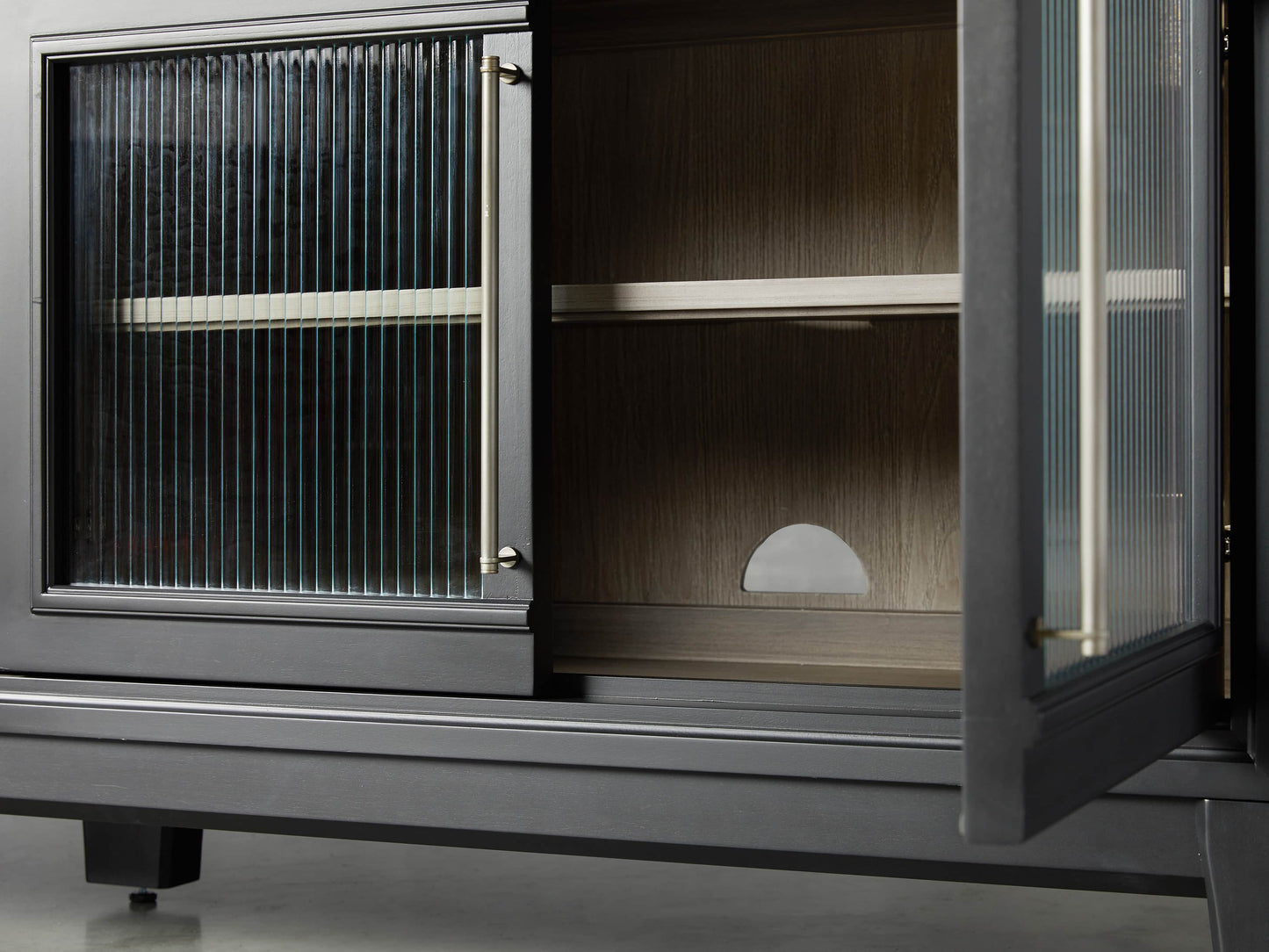 Rowan Media Console with Reeded Glass Doors