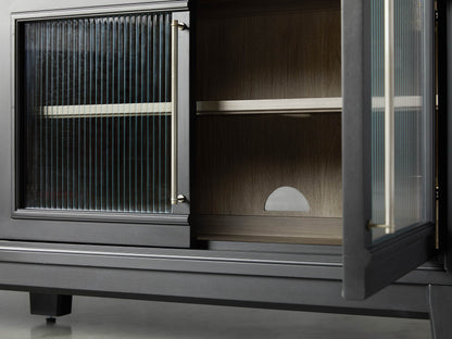 Rowan Media Console with Reeded Glass Doors