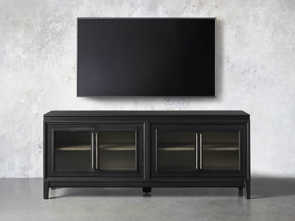 Rowan Media Console with Reeded Glass Doors