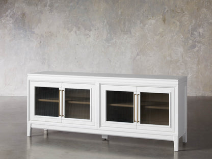 Rowan Media Console with Reeded Glass Doors