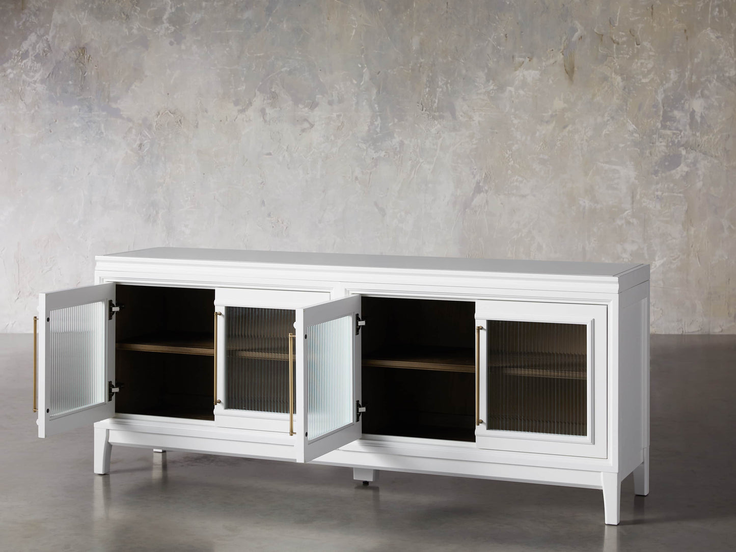 Rowan Media Console with Reeded Glass Doors