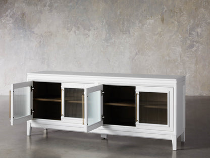 Rowan Media Console with Reeded Glass Doors