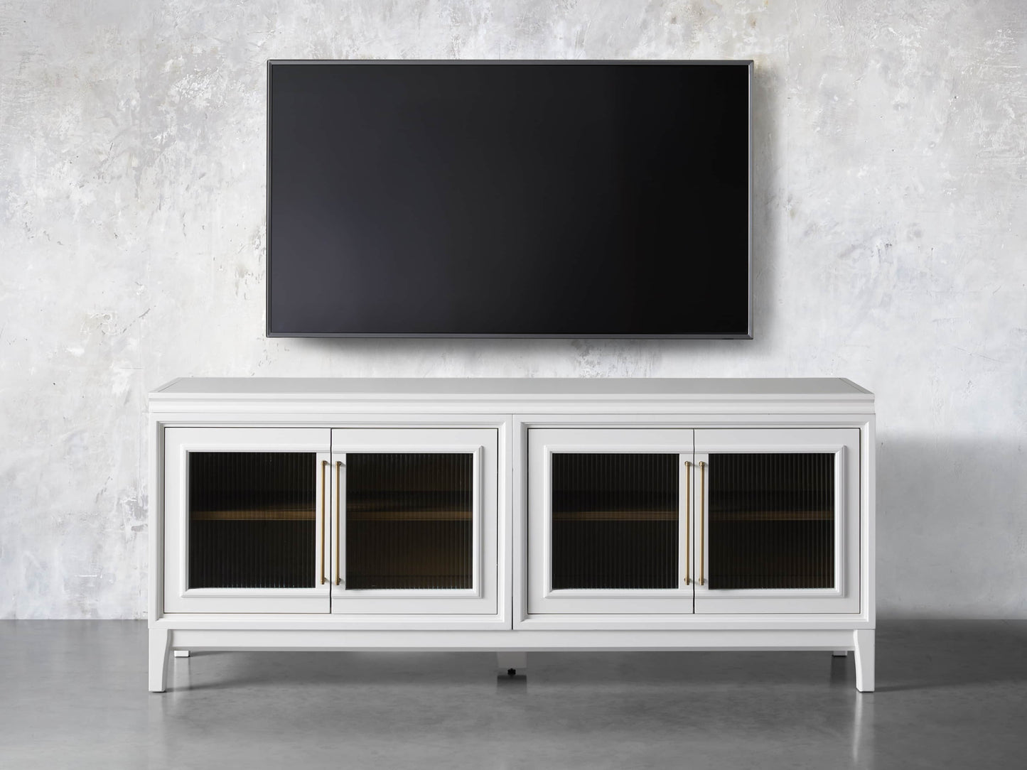 Rowan Media Console with Reeded Glass Doors