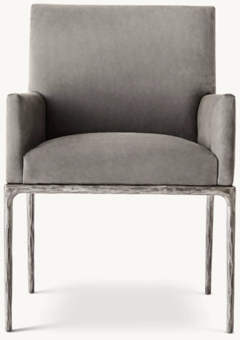 Thaddeus Track Leather Dining Armchair