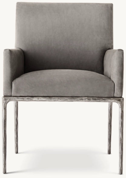 Thaddeus Track Leather Dining Armchair