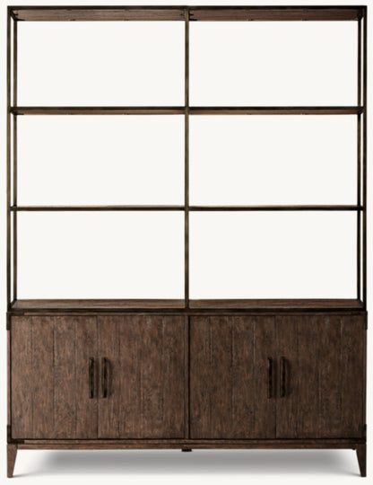 Cayden Campaign 4-Door Open Sideboard & Hutch