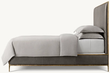 Thaddeus Leather Panel Bed