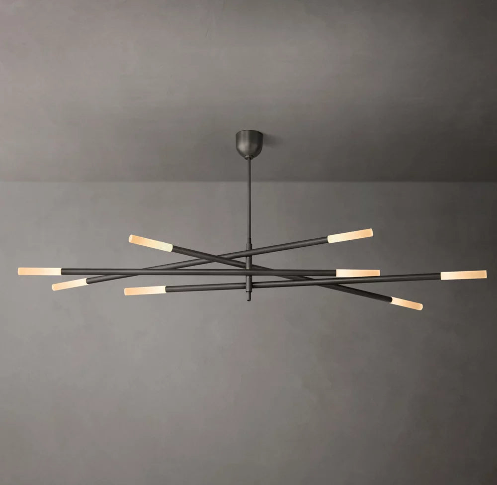 Rousseau 8-Light Mobile Etched Rod Chandelier