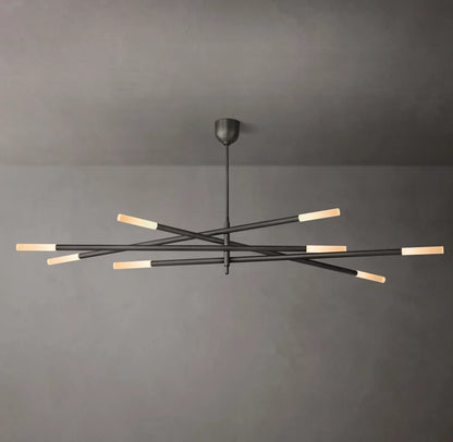 Rousseau 8-Light Mobile Etched Rod Chandelier