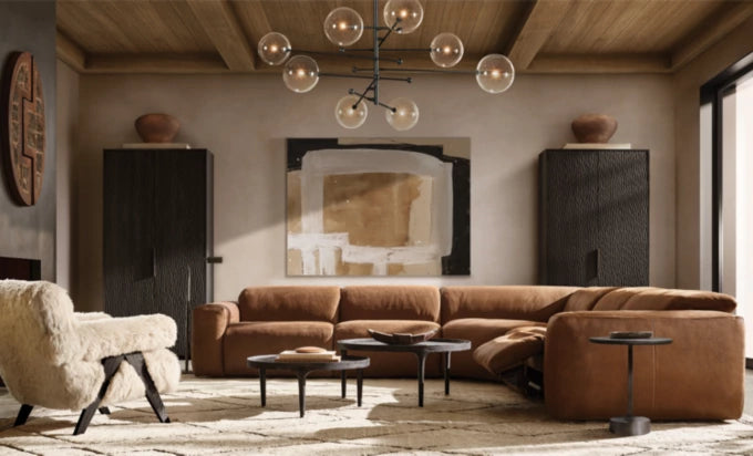 Blake Recliner Modular Leather 5-Piece Corner Sectional