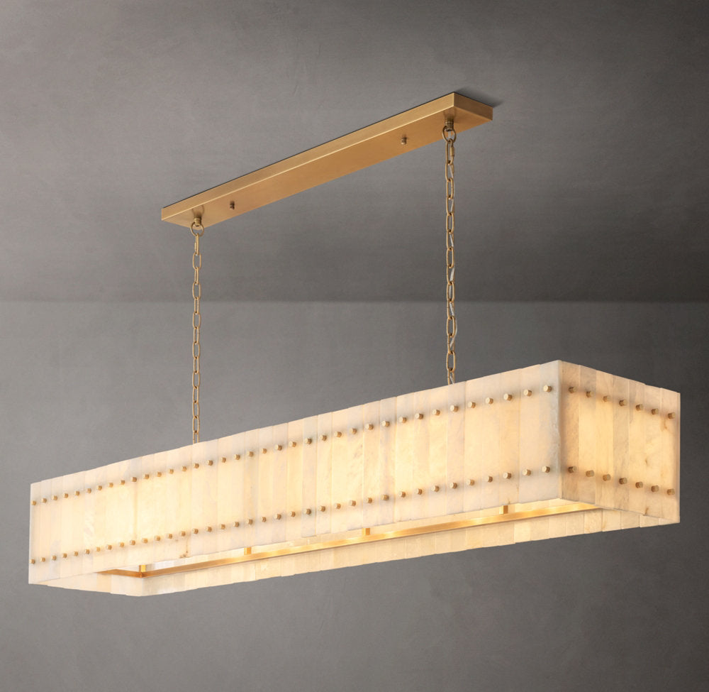 San Marco Alabaster Linear Chandelier 72"