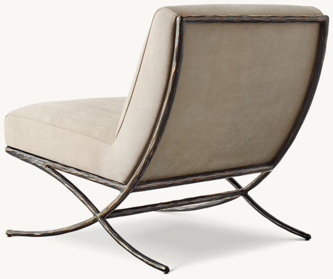 Thaddeus X-Base Leather Slipper Chair