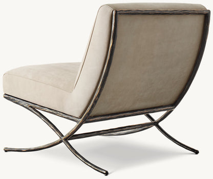 Thaddeus X-Base Leather Slipper Chair