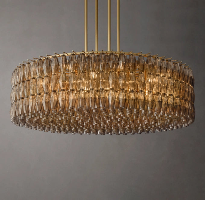 Chiara Smoke Glass Round Chandelier 62"