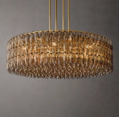 Chiara Smoke Glass Round Chandelier 62"