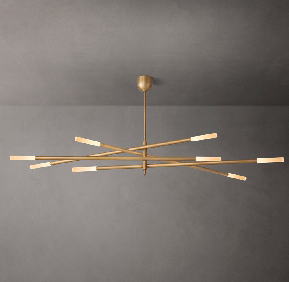 Rousseau 8-Light Mobile Etched Rod Chandelier