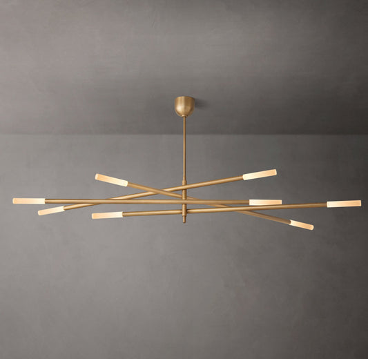 Rousseau 8-Light Mobile Etched Rod Chandelier