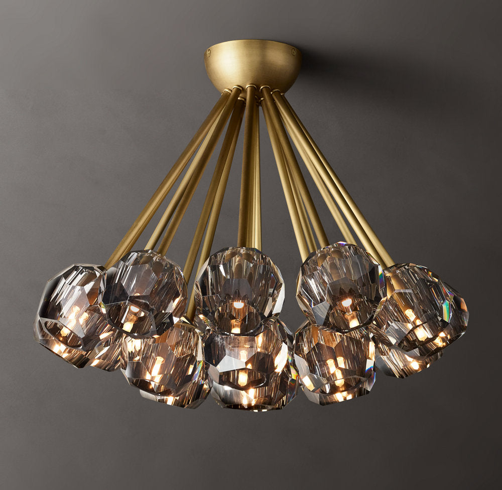 Boule De Cristal Smoke Glass Flushmount 24"