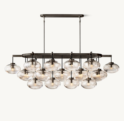 Cabrette Clear Glass Linear Chandelier 72"