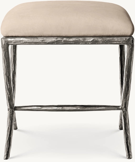 Thaddeus Leather X-Base Stool