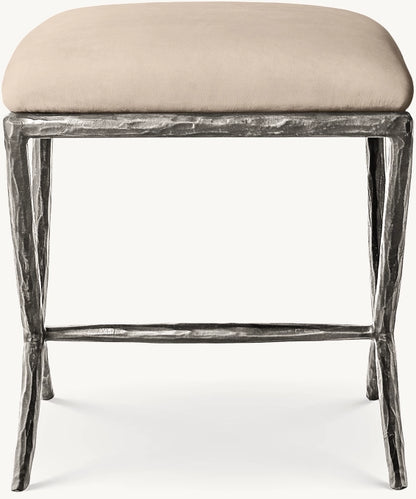 Thaddeus Leather X-Base Stool