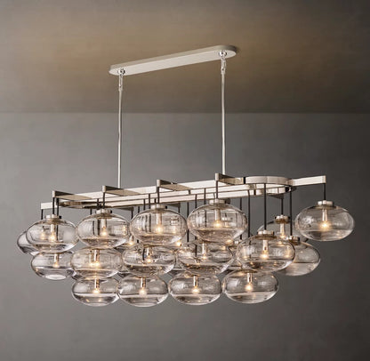 Cabrette Clear Glass Linear Chandelier 72"