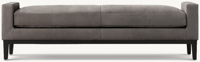 Italia Leather Bench - Oak Base