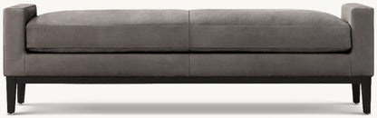 Italia Leather Bench - Oak Base