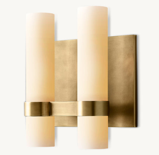 Ravelle Milk Glass Double Sconce
