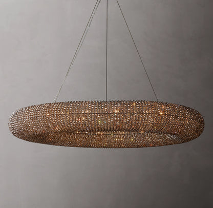 Crystal Halo Smoke Round LED Chandelier 72"