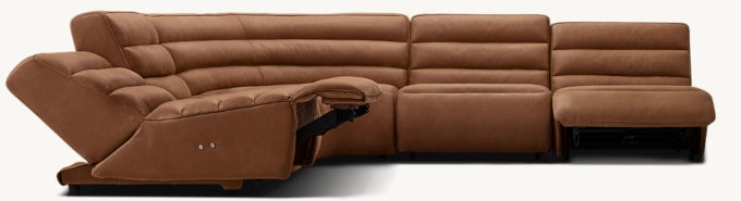Chelsea Recliner Modular Leather 5-piece Armless Corner Sectional